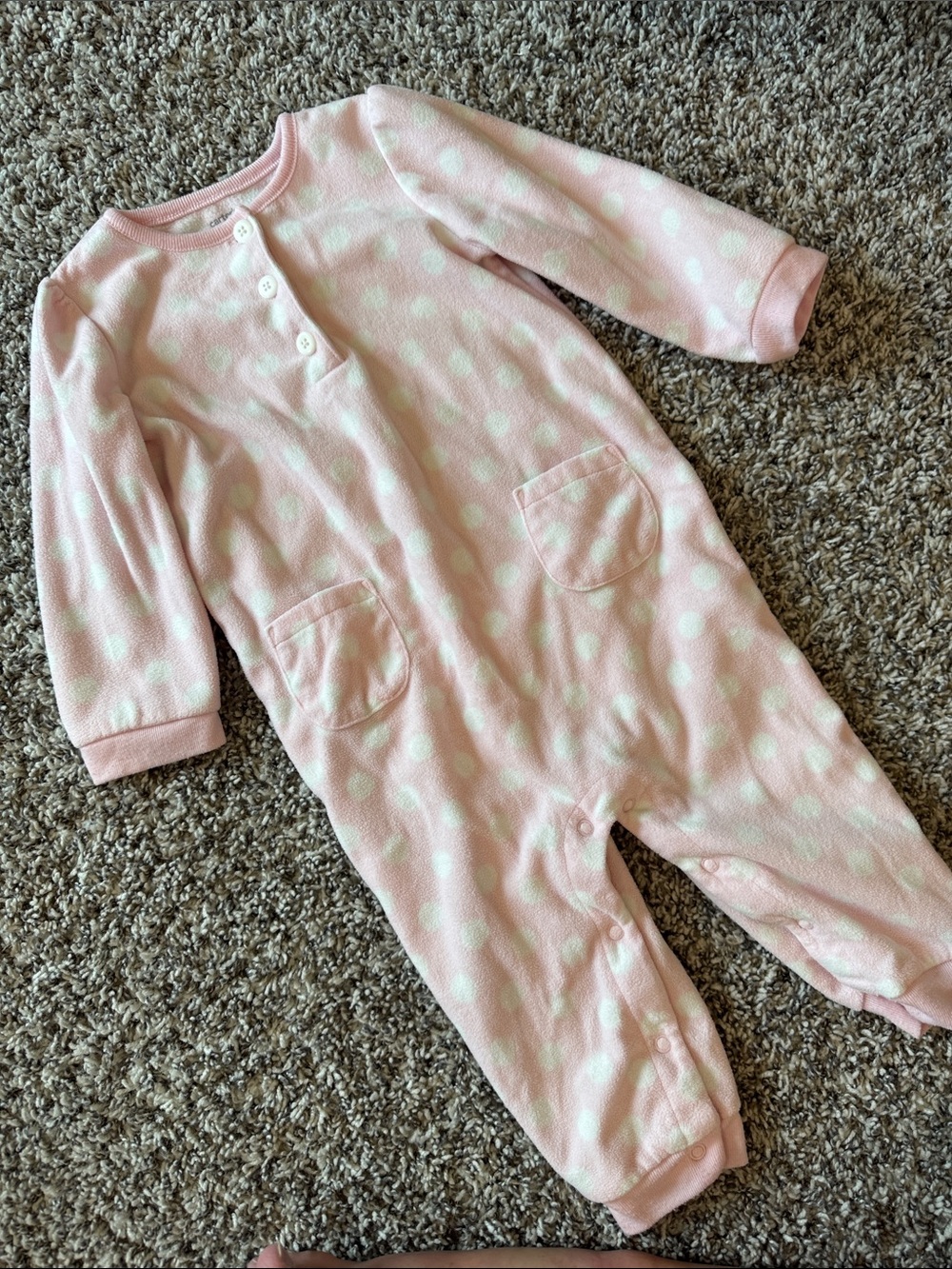 Carter's Pink and White Polka Dot One-Piece Bodysuit